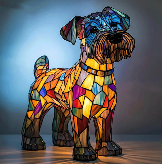 Dog Stained Glass Table Lamp