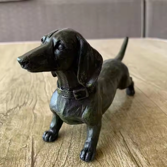 Vintage Bronze Dachshund Statue