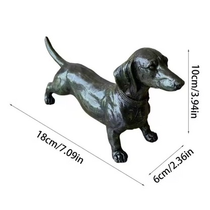 Vintage Bronze Dachshund Statue