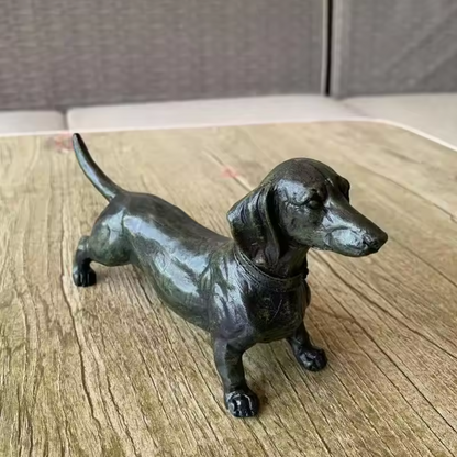 Vintage Bronze Dachshund Statue